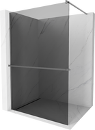 Mexen Kioto+ shower wall with a shelf Walk-in 80 x 200 cm, graphite, gun metal - 800-080-121-95-40