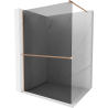 Mexen Kioto+ Walk-in Shower Wall with Shelf 130 x 200 cm, Graphite, Brushed Bronze - 800-130-121-65-40
