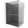Mexen Kioto+ Walk-in Shower Wall with Shelf 140 x 200 cm, Graphite, Brushed Copper - 800-140-121-65-40