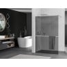 Mexen Kioto+ shower wall with shelf Walk-in 110 x 200 cm, graphite, brushed nickel - 800-110-121-97-40