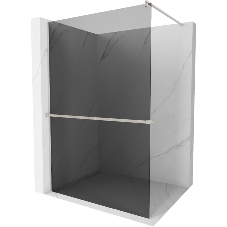 Mexen Kioto+ Walk-in Shower Screen with Shelf 120 x 200 cm, Graphite, Brushed Nickel - 800-120-121-97-40