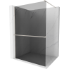 Mexen Kioto+ shower wall with shelf Walk-in 140 x 200 cm, graphite, brushed nickel - 800-140-121-97-40