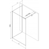 Mexen Kioto Walk-in Shower Panel 140 x 70 cm, Black Pattern, Gun Gray Brushed - 800-140-212-66-70-070