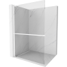 Mexen Kioto+ L Shower Screen with Walk-in Shelf 115 x 200 cm, transparent, white - 800-115-123-20-00