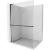 Mexen Kioto+ L Shower Wall with Walk-in Shelf 120 x 200 cm, Transparent, Black - 800-120-123-70-00