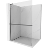 Mexen Kioto+ L Shower Wall with Shelf Walk-in 105 x 200 cm, Transparent, Gun Grey Brushed - 800-105-123-66-00