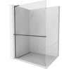 Mexen Kioto+ L Walk-in Shower Wall with Shelf 120 x 200 cm, Transparent, Brushed Gun Gray - 800-120-123-66-00