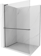 Mexen Kioto+ L Shower Screen with Shelving Walk-in 85 x 200 cm, Transparent, Gun Metal - 800-085-123-95-00
