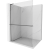 Mexen Kioto+ L shower wall with shelf Walk-in 55 x 200 cm, transparent, gun metal - 800-055-123-95-00