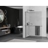 Mexen Kioto+ L shower wall with shelf Walk-in 55 x 200 cm, transparent, gun metal - 800-055-123-95-00