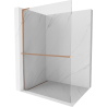 Mexen Kioto+ L Shower Wall with Shelf Walk-in 85 x 200 cm, transparent, brushed copper - 800-085-123-65-00