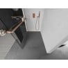 Mexen Kioto+ L Shower Wall with Side Shelf Walk-in 100 x 200 cm, Transparent, Brushed Copper - 800-100-123-65-00
