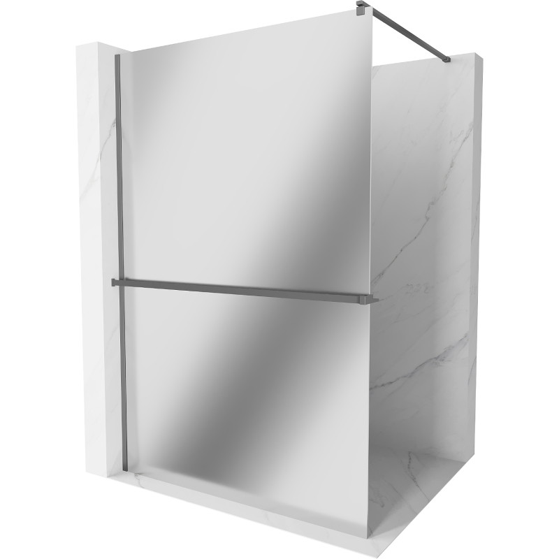 Mexen Kioto+ shower screen with shelf Walk-in 140 x 200 cm, mirror, gun metal - 800-140-121-95-50