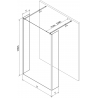 Mexen Kioto free-standing shower wall 170 x 30 x 30 cm, transparent, gun gray brushed - 800-170-030-222-66-00-030