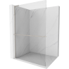 Mexen Kioto+ L shower wall with shelf Walk-in 85 x 200 cm, transparent, brushed nickel - 800-085-123-97-00