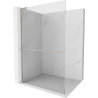 Mexen Kioto+ L Walk-in Shower Wall with Shelf 75 x 200 cm, transparent, brushed nickel - 800-075-123-97-00