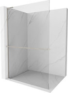 Mexen Kioto+ L Walk-in Shower Wall with Shelf 75 x 200 cm, transparent, brushed nickel - 800-075-123-97-00