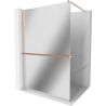 Mexen Kioto+ shower wall with shelf Walk-in 110 x 200 cm, mirror, brushed copper - 800-110-121-65-50