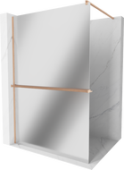 Mexen Kioto+ shower wall with shelf Walk-in 110 x 200 cm, mirror, brushed copper - 800-110-121-65-50