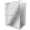 Mexen Kioto+ Walk-in Shower Wall with Shelf 80 x 200 cm, Mirror, Brushed Nickel - 800-080-121-97-50