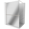 Mexen Kioto+ Walk-in Shower Screen with Shelf 100 x 200 cm, Mirror, Brushed Nickel - 800-100-121-97-50