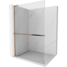 Mexen Kioto+ L Walk-in Shower Wall with Shelf 95 x 200 cm, transparent, rose gold - 800-095-123-60-00