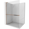 Mexen Kioto+ L Shower Wall with Walk-in Shelf 50 x 200 cm, transparent, rose gold - 800-050-123-60-00