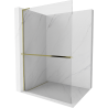 Mexen Kioto+ L Walk-in Shower Wall with Shelf 80 x 200 cm, Transparent, Gold - 800-080-123-50-00