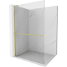 Mexen Kioto+ L shower wall with shelf Walk-in 65 x 200 cm, transparent, gold brushed - 800-065-123-55-00