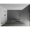 Mexen Kioto+ L shower screen with shelf Walk-in 100 x 200 cm, transparent, brushed gold - 800-100-123-55-00