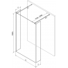 Mexen Kioto freestanding shower wall 90 x 30 x 30 cm, black pattern, gun metal - 800-090-030-222-95-70-030