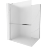 Mexen Kioto+ L Shower Wall with Shelf Walk-in 110 x 200 cm, Frosted, Chrome - 800-110-123-01-30