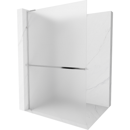 Mexen Kioto+ L Walk-in Shower Wall with Shelf 70 x 200 cm, Frosted, Chrome - 800-070-123-01-30