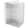 Mexen Kioto+ L shower wall with Walk-in shelf 110 x 200 cm, transparent/frosted, white - 800-110-123-20-35