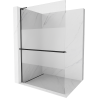 Mexen Kioto+ L shower panel with shelf Walk-in 90 x 200 cm, clear/frosted, black - 800-090-123-70-35