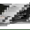 Mexen Kioto+ L shower wall with shelf Walk-in 110 x 200 cm, clear/frosted, black - 800-110-123-70-35