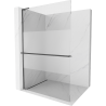 Mexen Kioto+ L Walk-in Shower Wall with Shelf 70 x 200 cm, Transparent/Matt, Brushed Gun Gray - 800-070-123-66-35