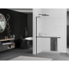 Mexen Kioto+ L Shower Wall with Walk-in Shelf 120 x 200 cm, Frosted, Black - 800-120-123-70-30