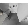 Mexen Kioto+ L shower wall with shelf Walk-in 110 x 200 cm, transparent/frosted, gun metal - 800-110-123-95-35