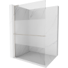 Mexen Kioto+ L Walk-in Shower Wall with Shelf 70 x 200 cm, Transparent/Frosted, Brushed Nickel - 800-070-123-97-35