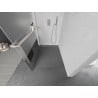 Mexen Kioto+ L Shower Wall with Walk-in Shelf 100 x 200 cm, Transparent/Frosted, Brushed Nickel - 800-100-123-97-35