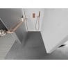 Mexen Kioto+ L Shower Wall with Shelf Walk-in 90 x 200 cm, Frosted, Brushed Bronze - 800-090-123-65-30