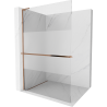 Mexen Kioto+ L Shower Screen with Walk-in Shelf 120 x 200 cm, Transparent/Frosted, Rose Gold - 800-120-123-60-35