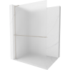 Mexen Kioto+ L Walk-in Shower Wall with Shelf 100 x 200 cm, Frosted, Brushed Nickel - 800-100-123-97-30