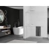 Mexen Kioto+ L Walk-in Shower Wall with Shelf 100 x 200 cm, Frosted, Brushed Nickel - 800-100-123-97-30
