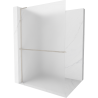 Mexen Kioto+ L Shower Screen with Walk-in Shelf 90 x 200 cm, Frosted, Brushed Nickel - 800-090-123-97-30