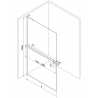 Mexen Kioto+ L Shower Screen with Walk-in Shelf 90 x 200 cm, Transparent/Frosted, Gold - 800-090-123-50-35