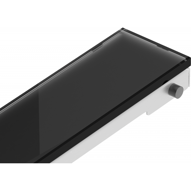 Mexen Flat MGB Trim for Linear Drain 100 cm, Black Glass - 1026100