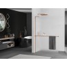 Mexen Kioto+ L shower wall with shelf Walk-in 90 x 200 cm, frost, rose gold - 800-090-123-60-30