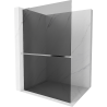 Mexen Kioto+ L Shower Wall with Shelf Walk-in 70 x 200 cm, Graphite, Chrome - 800-070-123-01-40